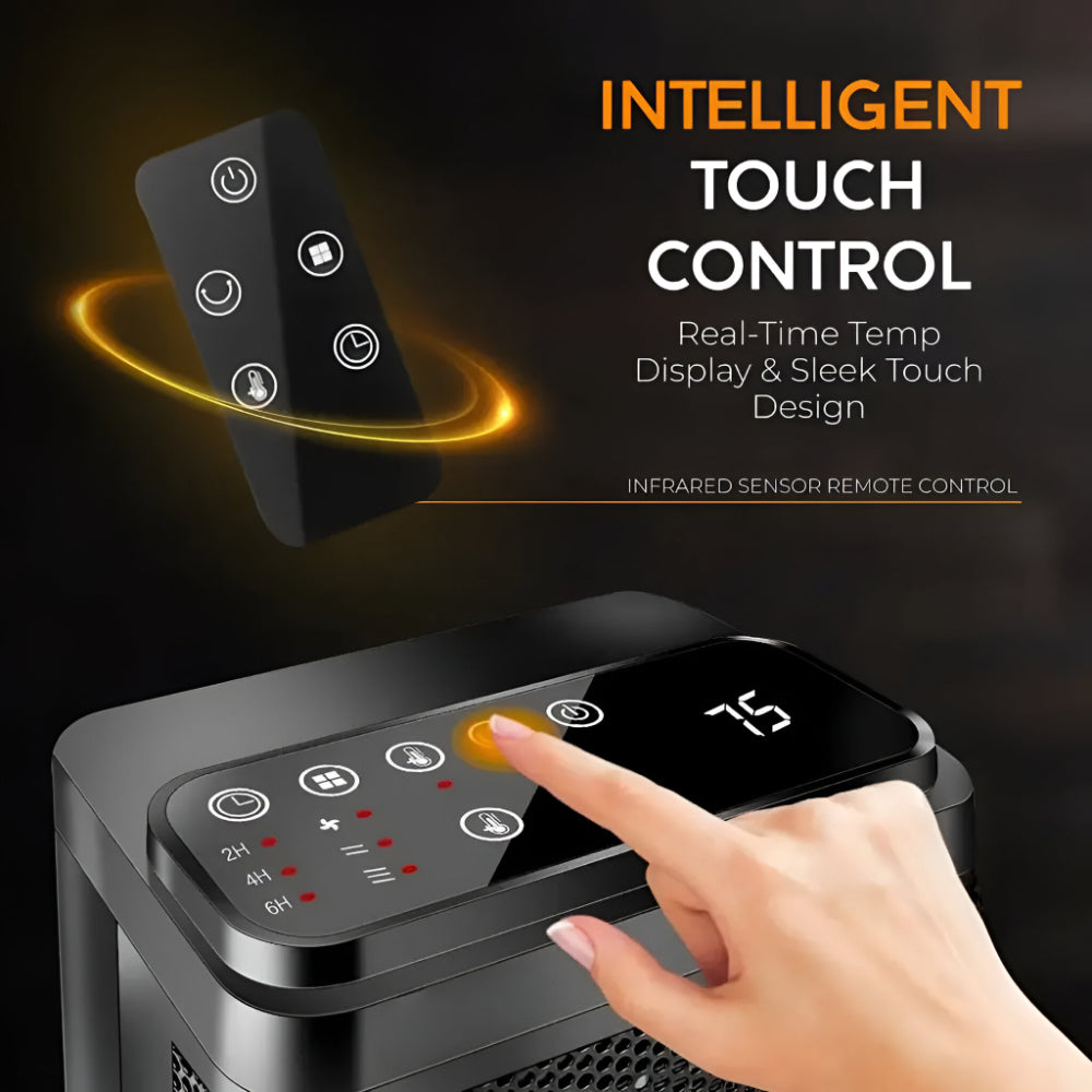Indoor Space Heater With Thermostat And Timer, Oscillating Heat