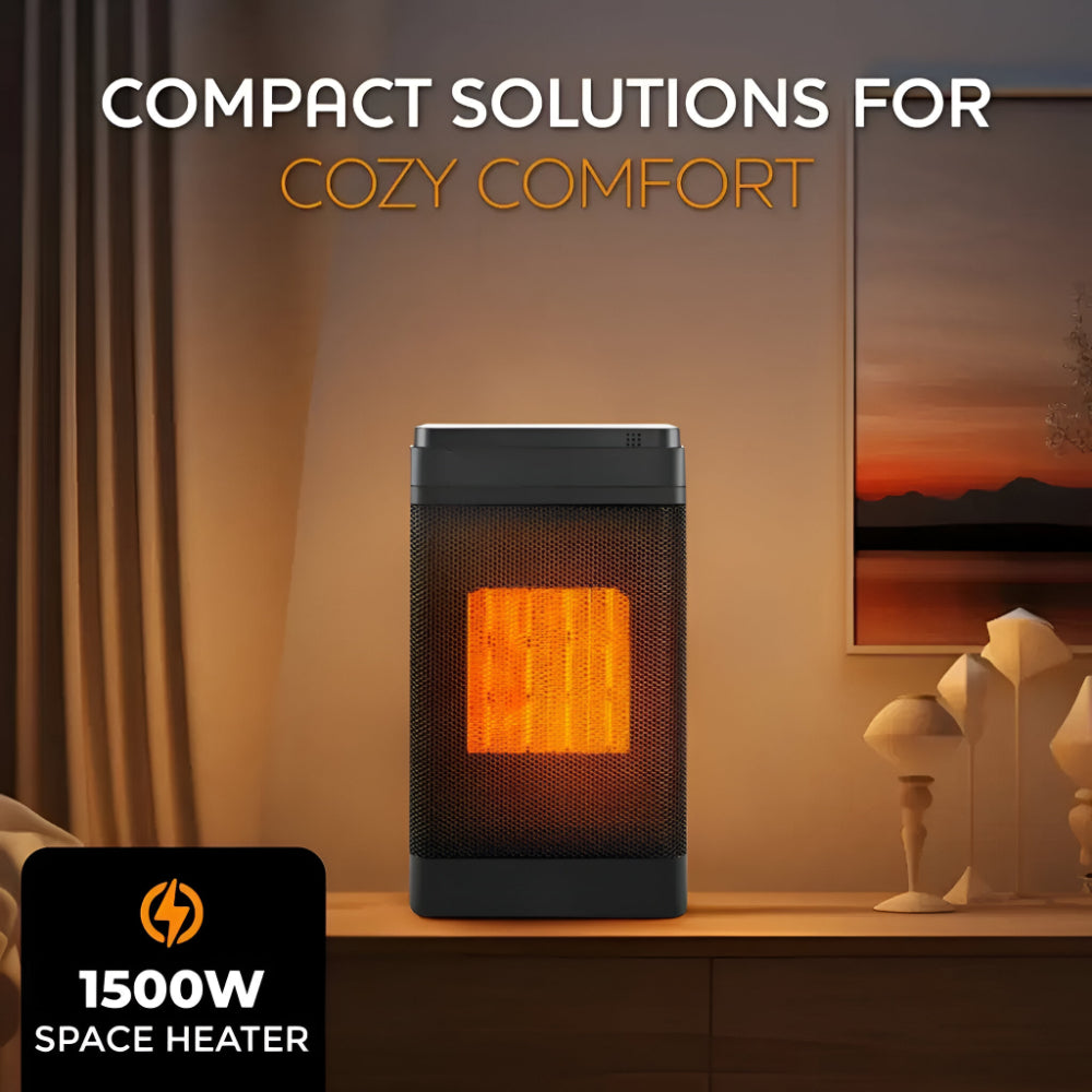Indoor Space Heater With Thermostat And Timer, Oscillating Heat