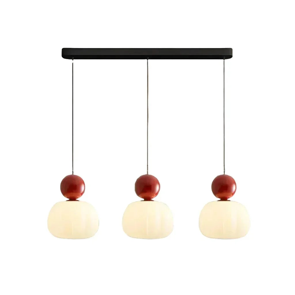 Kugelförmige Pendelleuchte mit Diffusor und metallischen Akzenten, 12 Zoll | Rosalyssa