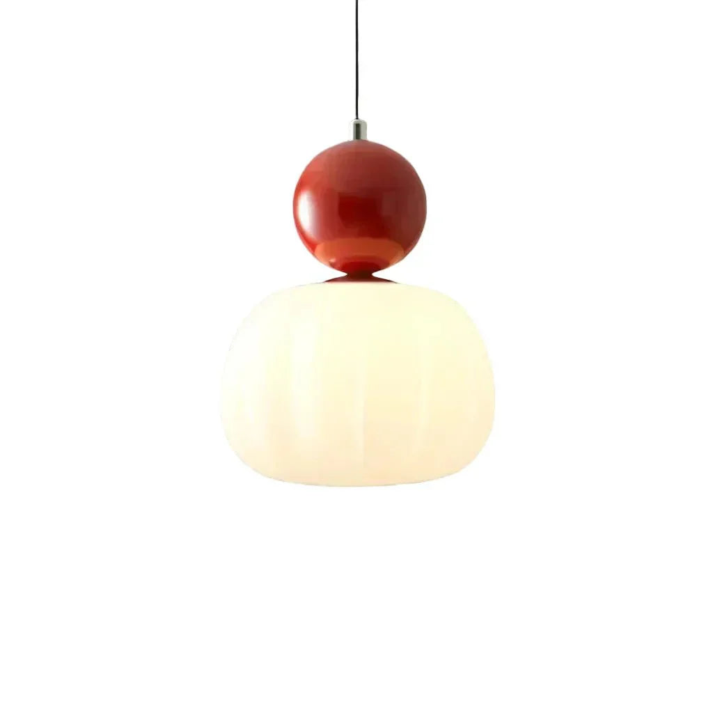 Kugelförmige Pendelleuchte mit Diffusor und metallischen Akzenten, 12 Zoll | Rosalyssa