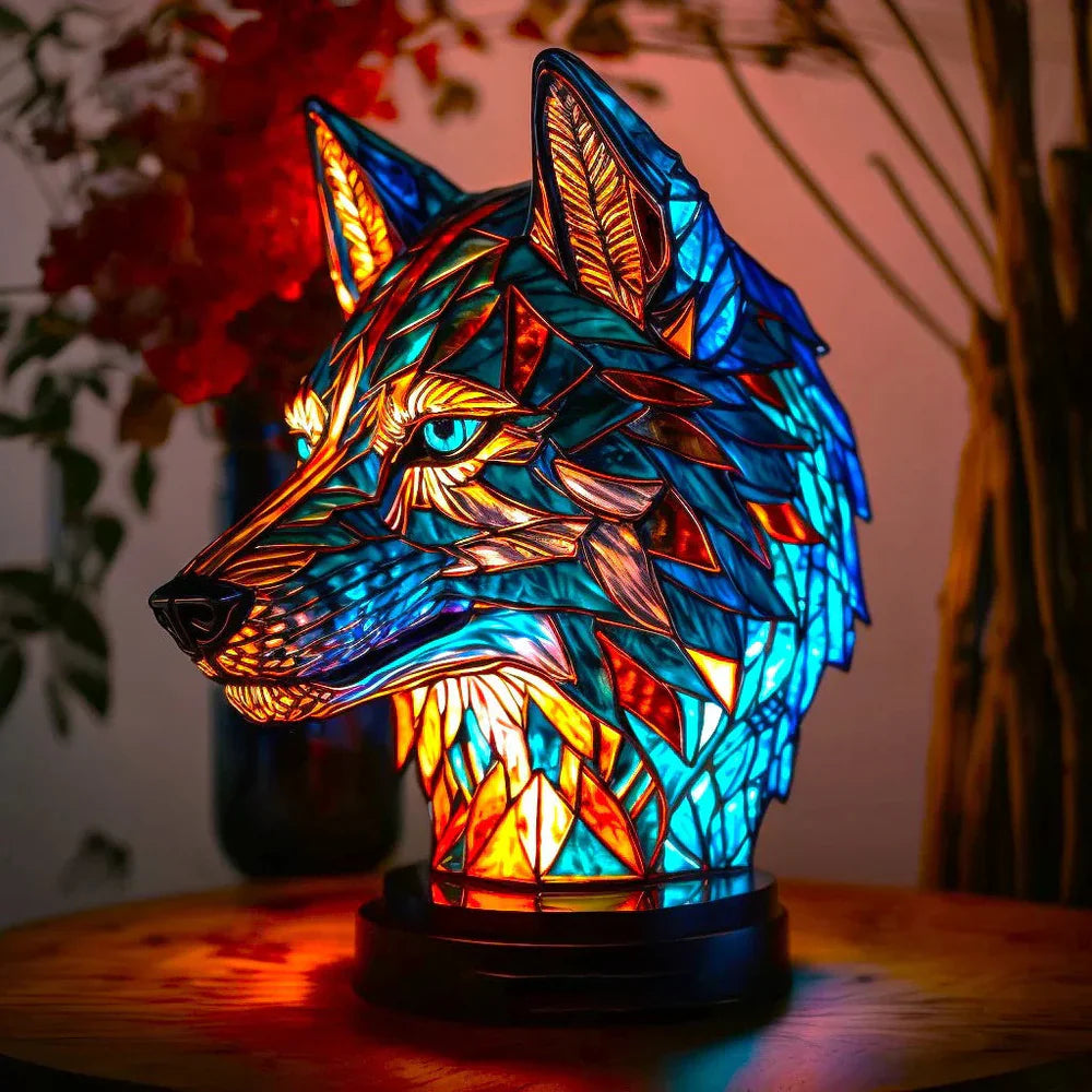 Stained Glass Lamp Animal Table Sculpture For Home Decor