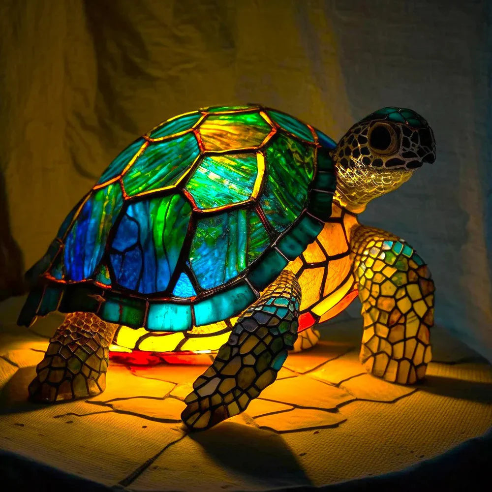 Stained Glass Lamp Animal Table Sculpture For Home Decor
