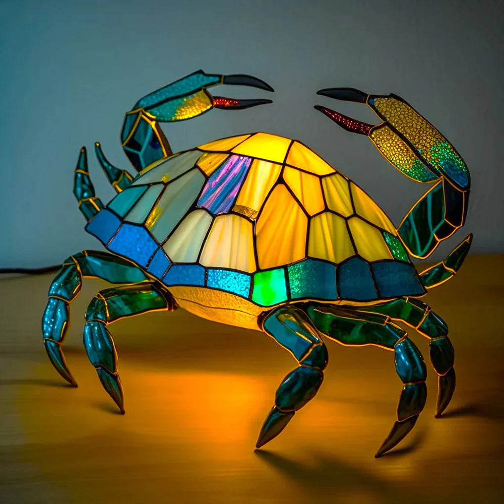 Stained Glass Lamp Animal Table Sculpture For Home Decor