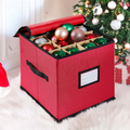 Scatola Porta Ornamenti con 3 Vassoi, Oxford 600D per Decorazioni Natalizie