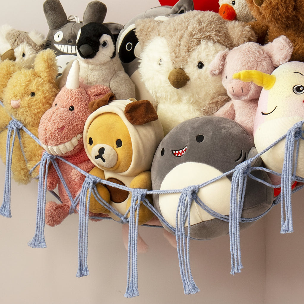 Macrame Hanging Toy Hammock Organizer For Stuffed Animals