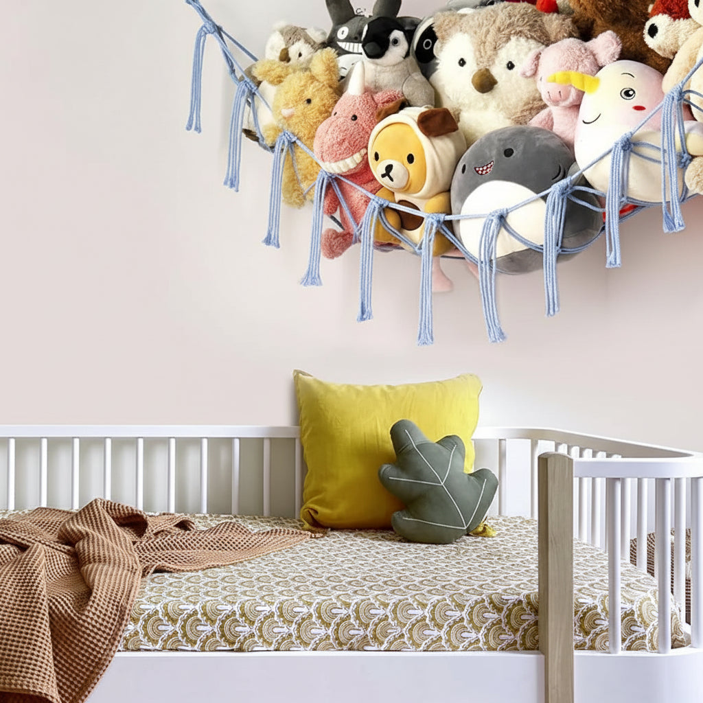 Macrame Hanging Toy Hammock Organizer For Stuffed Animals