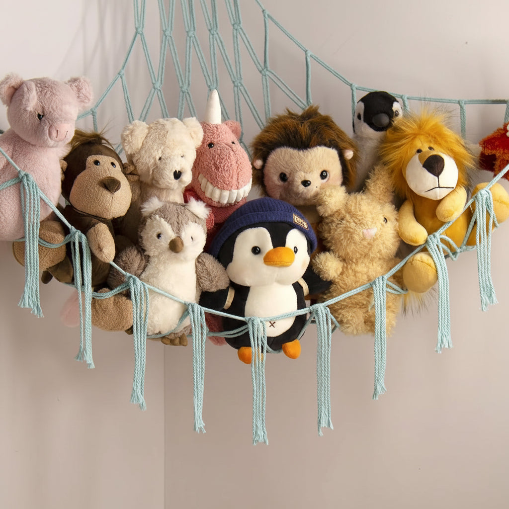 Macrame Hanging Toy Hammock Organizer For Stuffed Animals