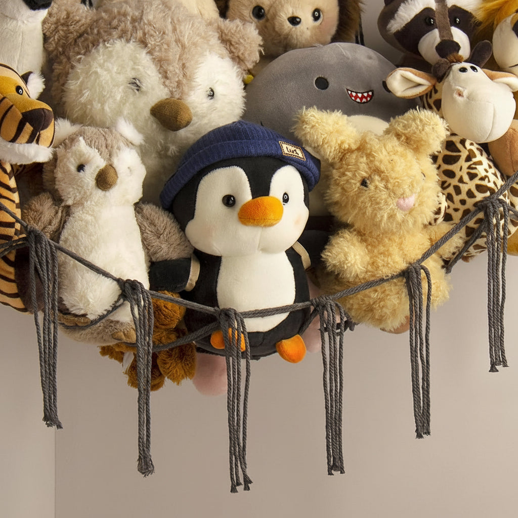 Macrame Hanging Toy Hammock Organizer For Stuffed Animals