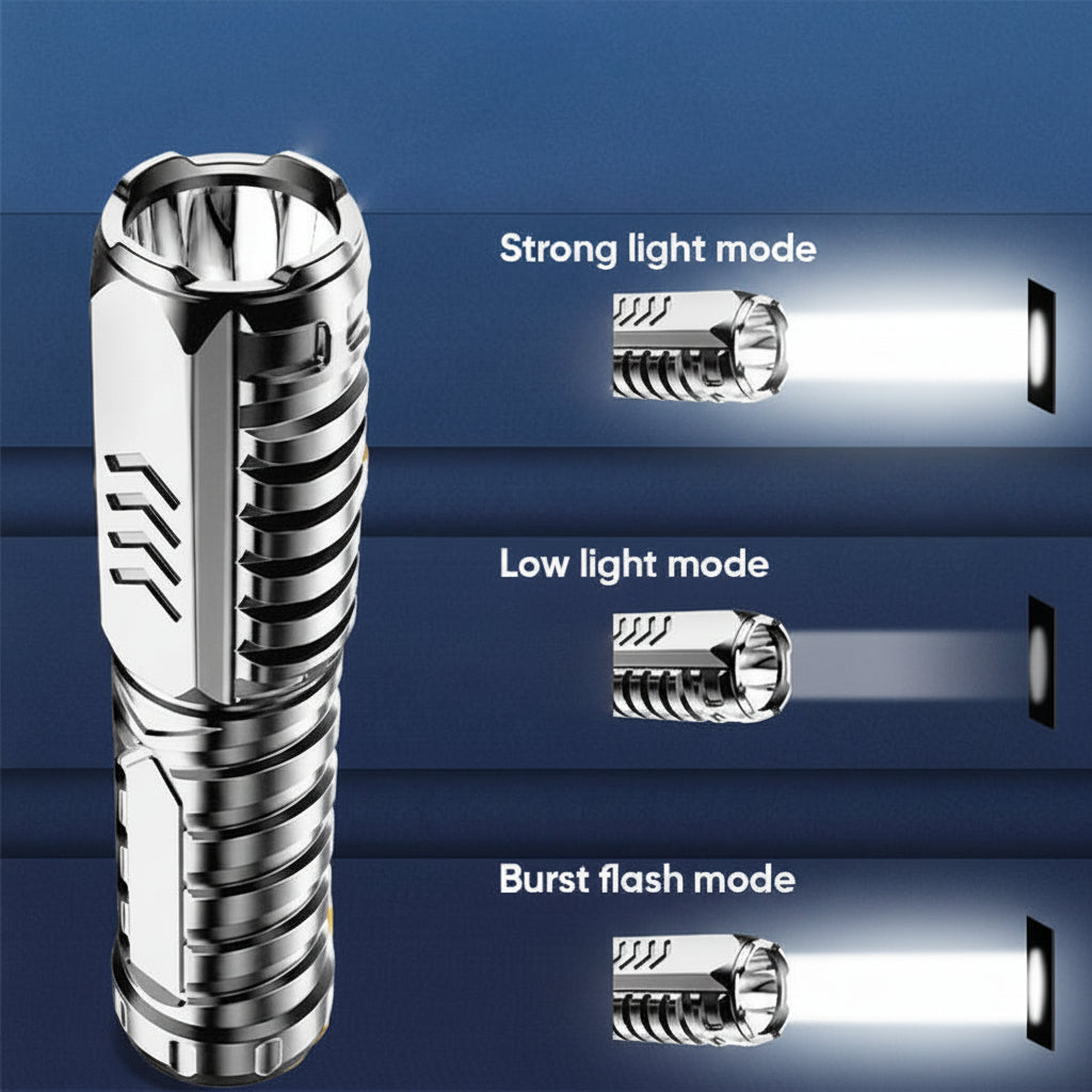 Rechargeable LED Tactical Flashlight With Aluminum Body For Outdoor Use