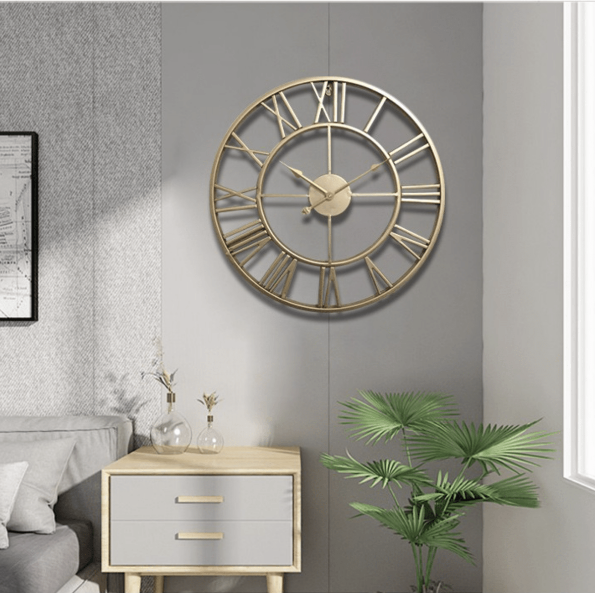 Aurelia Skeleton Wall Clock Made Of Wrought Iron With Silent Movement