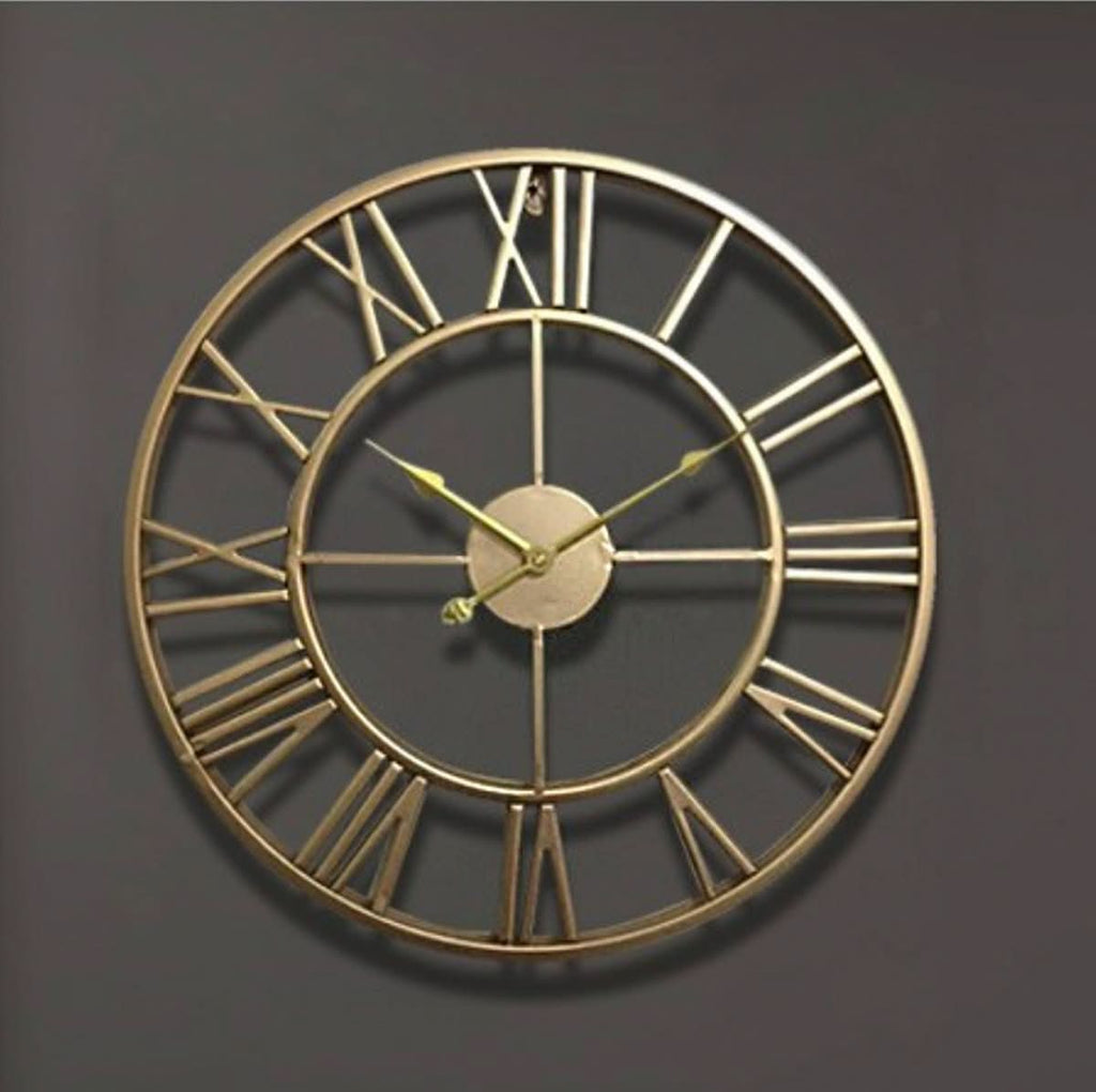 Aurelia Skelett-Wanduhr aus Schmiedeeisen mit geräuschlosem Uhrwerk