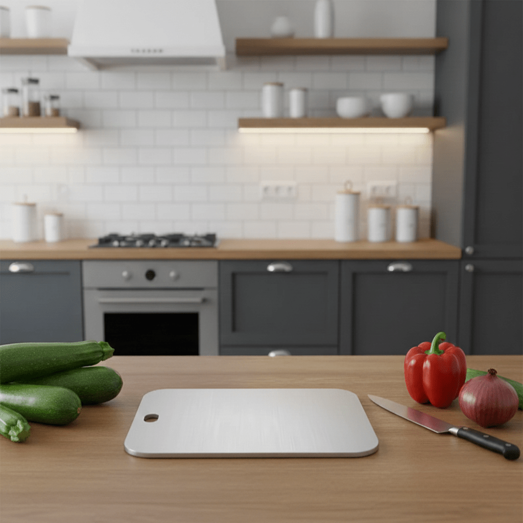 AeroStone Titan Edelstahl Schneidebrett Für Saubere Und Hygienische Zubereitung