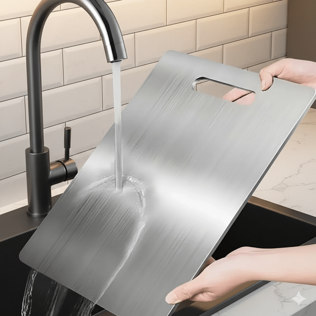 AeroStone Titan Edelstahl Schneidebrett Für Saubere Und Hygienische Zubereitung