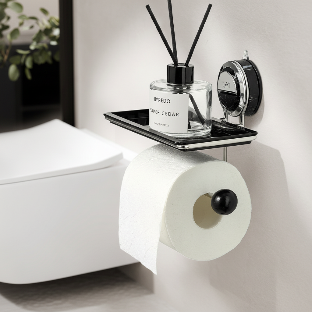 Stainless Steel Adhesive Roll Holder For Bathroom Wall