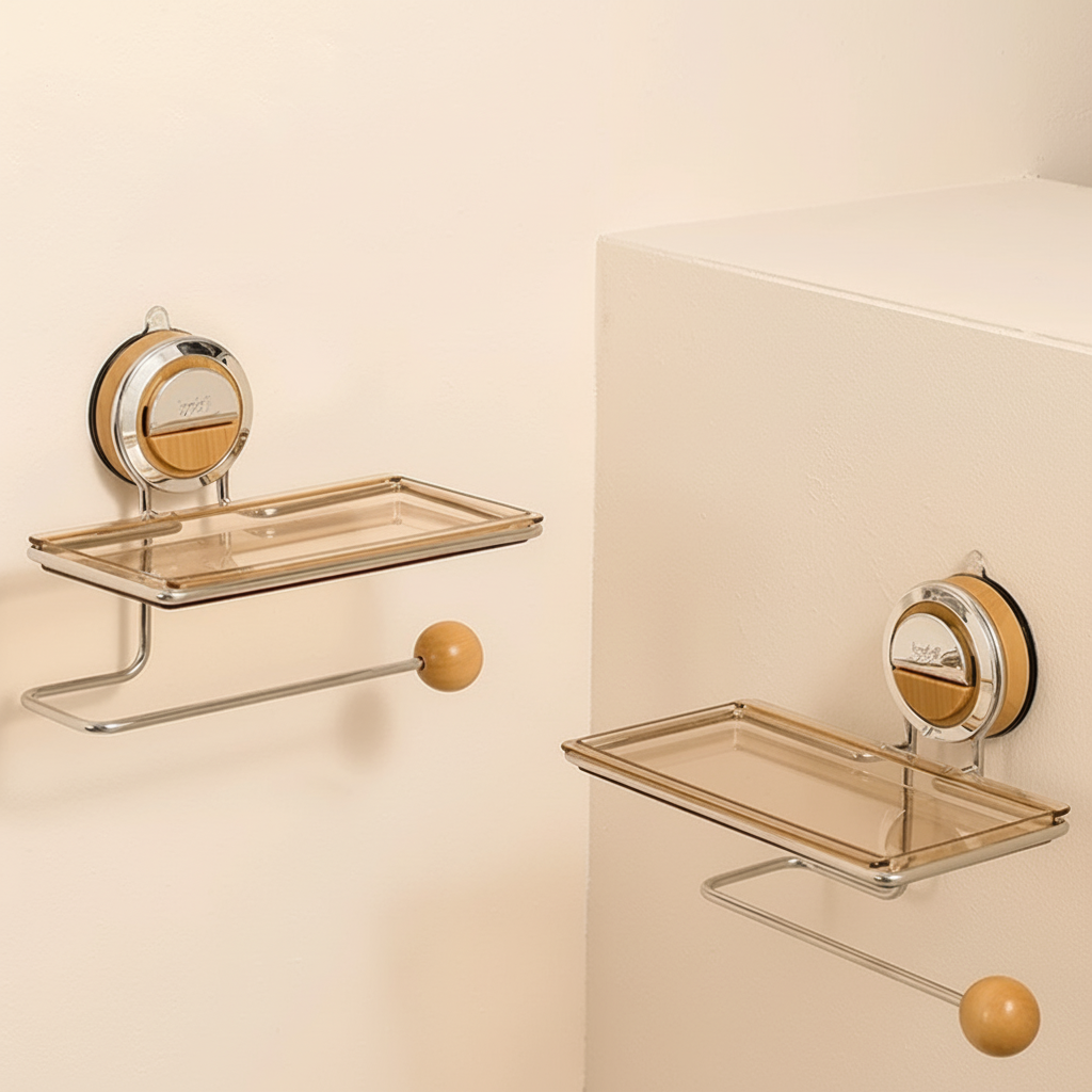 Stainless Steel Adhesive Roll Holder For Bathroom Wall