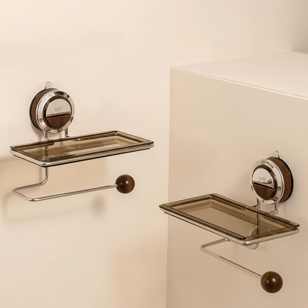 Stainless Steel Adhesive Roll Holder For Bathroom Wall