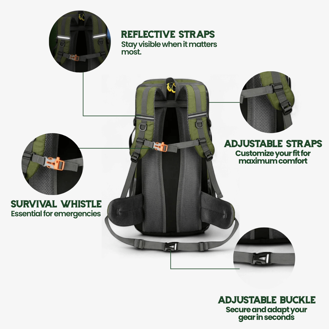 Turistický batoh TrailFlex 50L s prodyšným zadním panelem a přihrádkou na boty