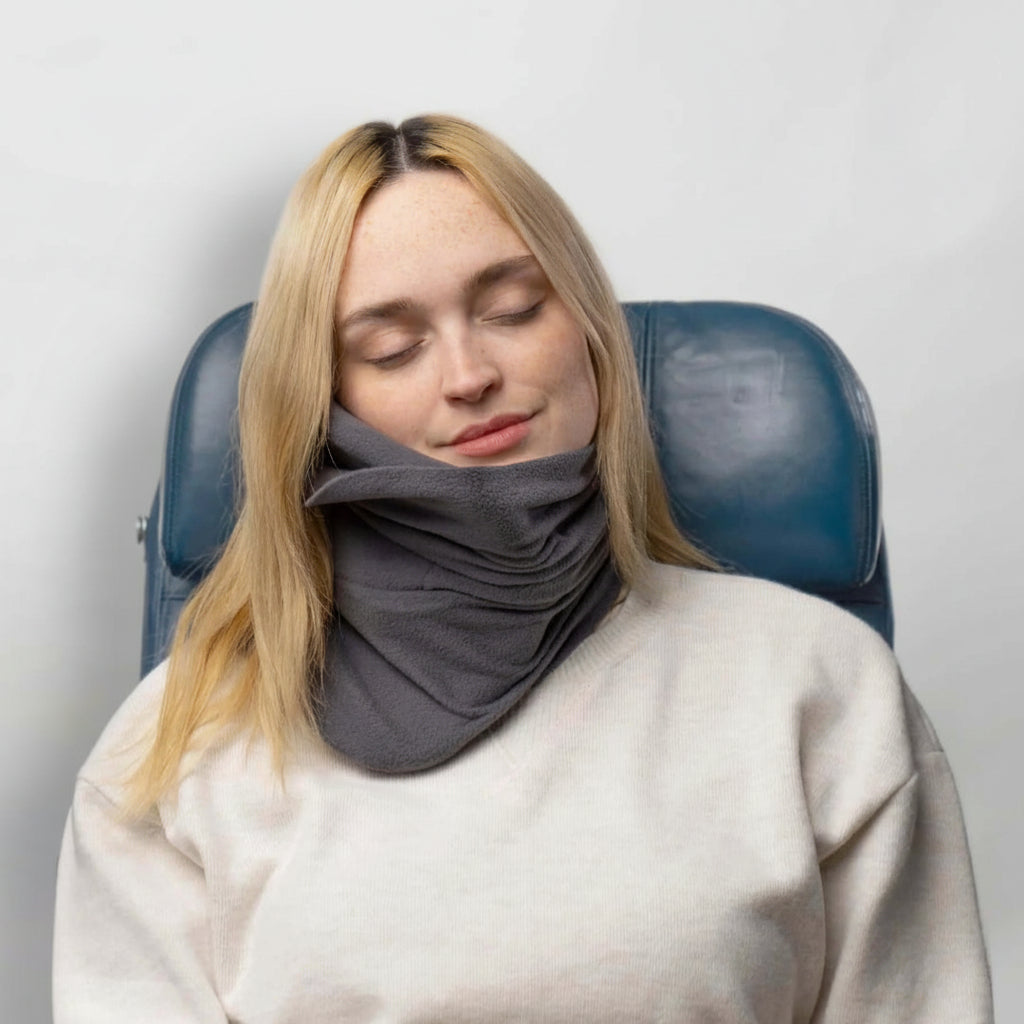 Oreiller de voyage enveloppant pour soutien de la tête en position verticale