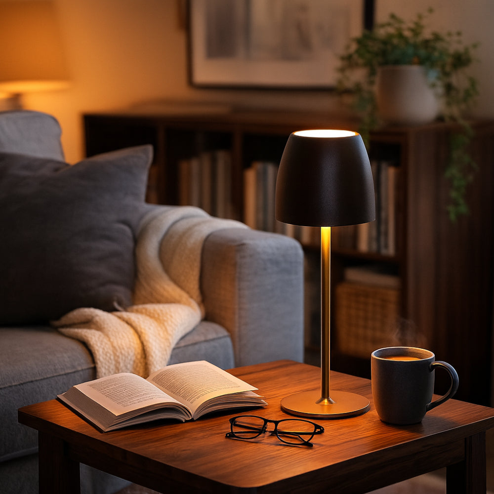Trådløs utendørs LED-bordlampe med dimbar lysstyrke