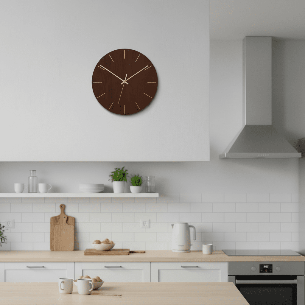 Serene Clock Moderne Minimalistische Wanduhr mit geräuschlosem Uhrwerk