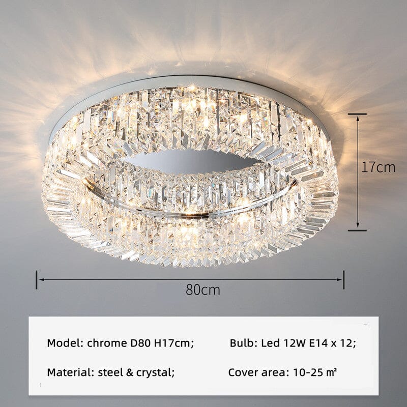 Aurelia Ring Crystal -kattokruunu tyylikkäisiin eteisiin ja olohuoneisiin