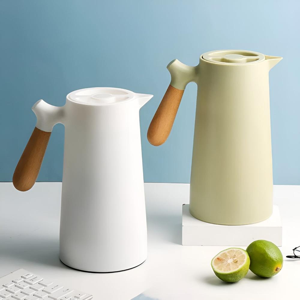 Beverage Server With Insulated Carafe And Wood Handle