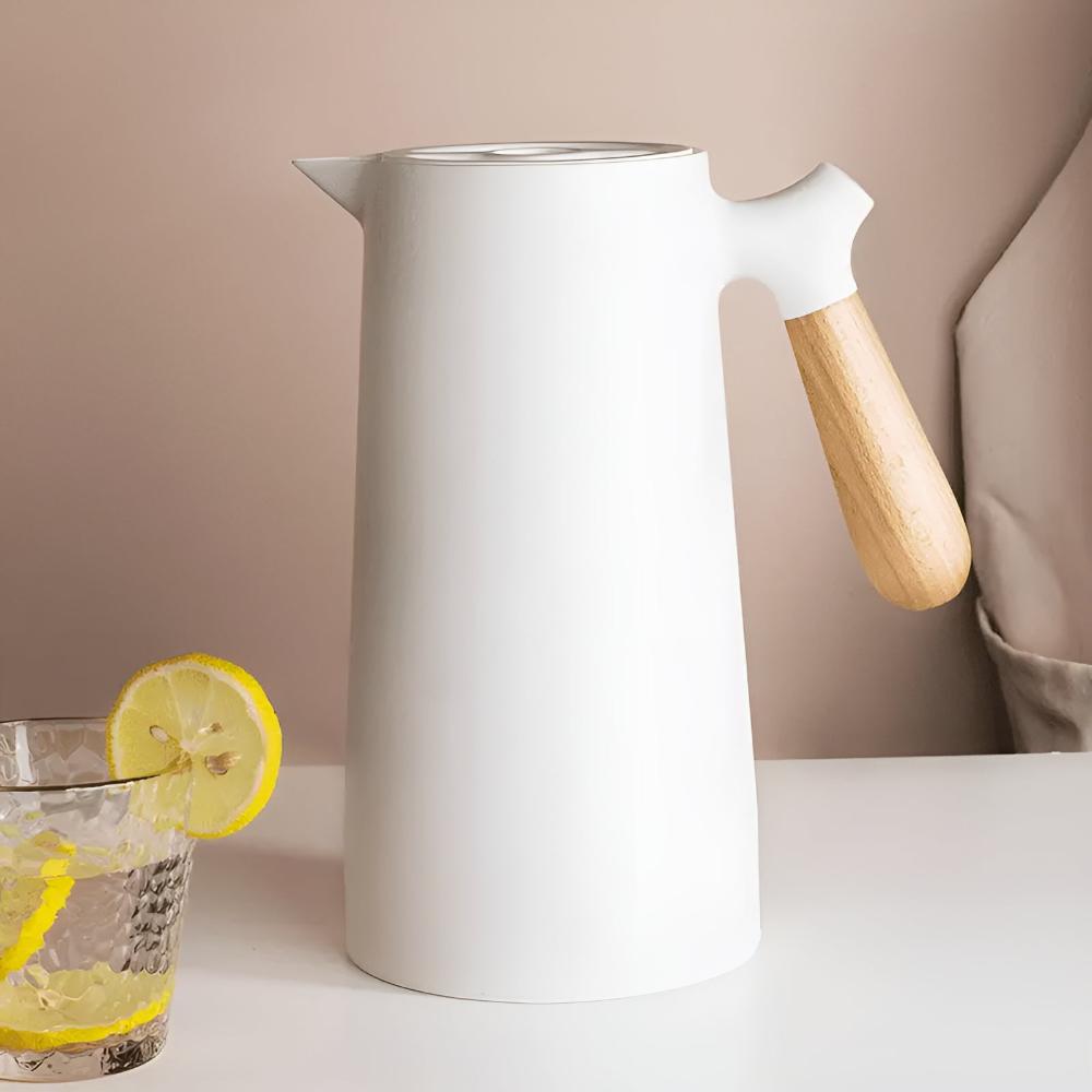 Beverage Server With Insulated Carafe And Wood Handle