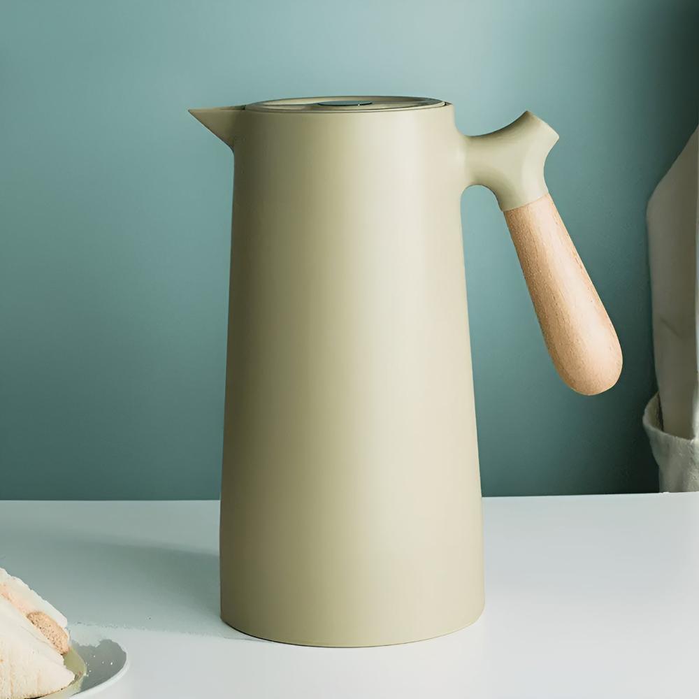 Beverage Server With Insulated Carafe And Wood Handle