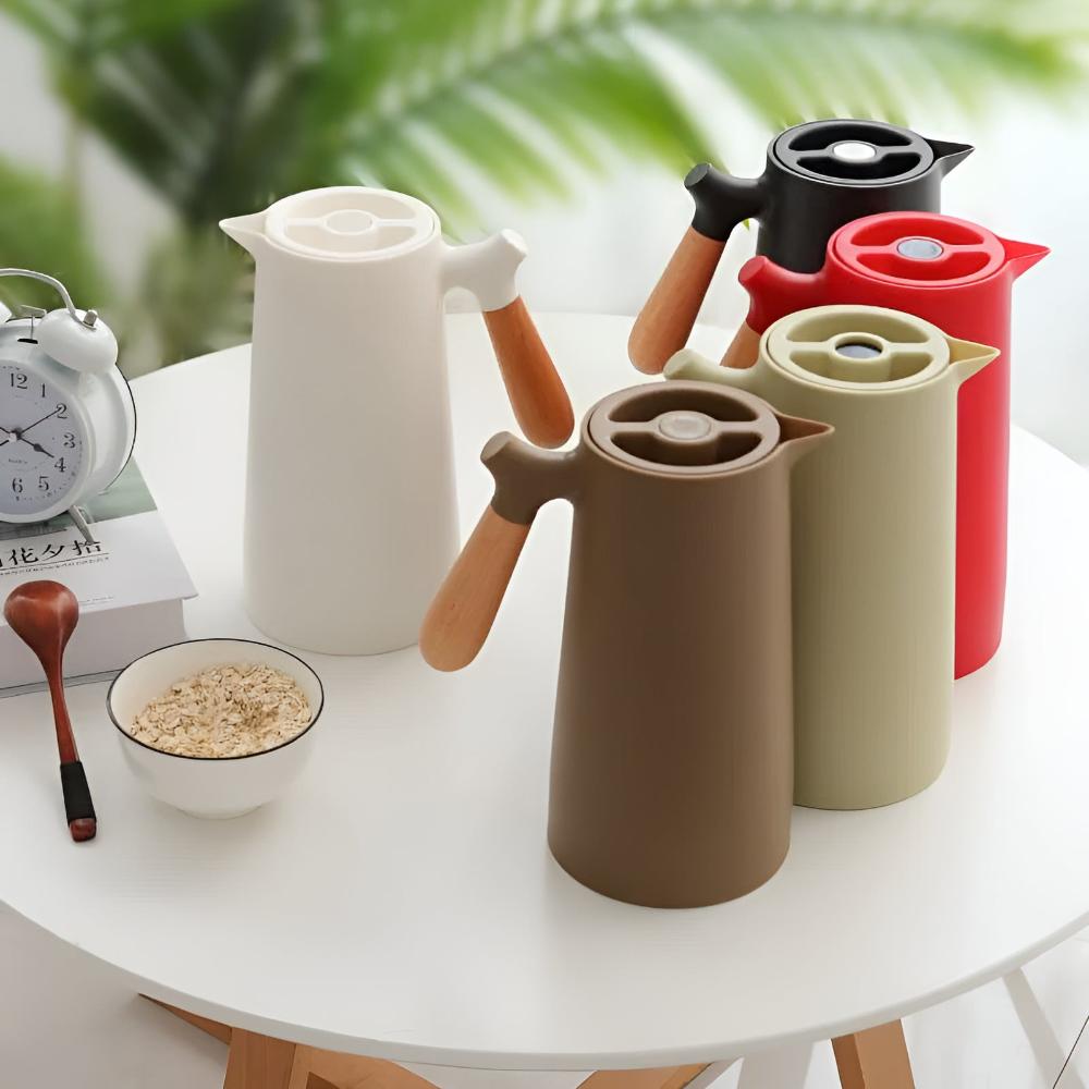 Beverage Server With Insulated Carafe And Wood Handle