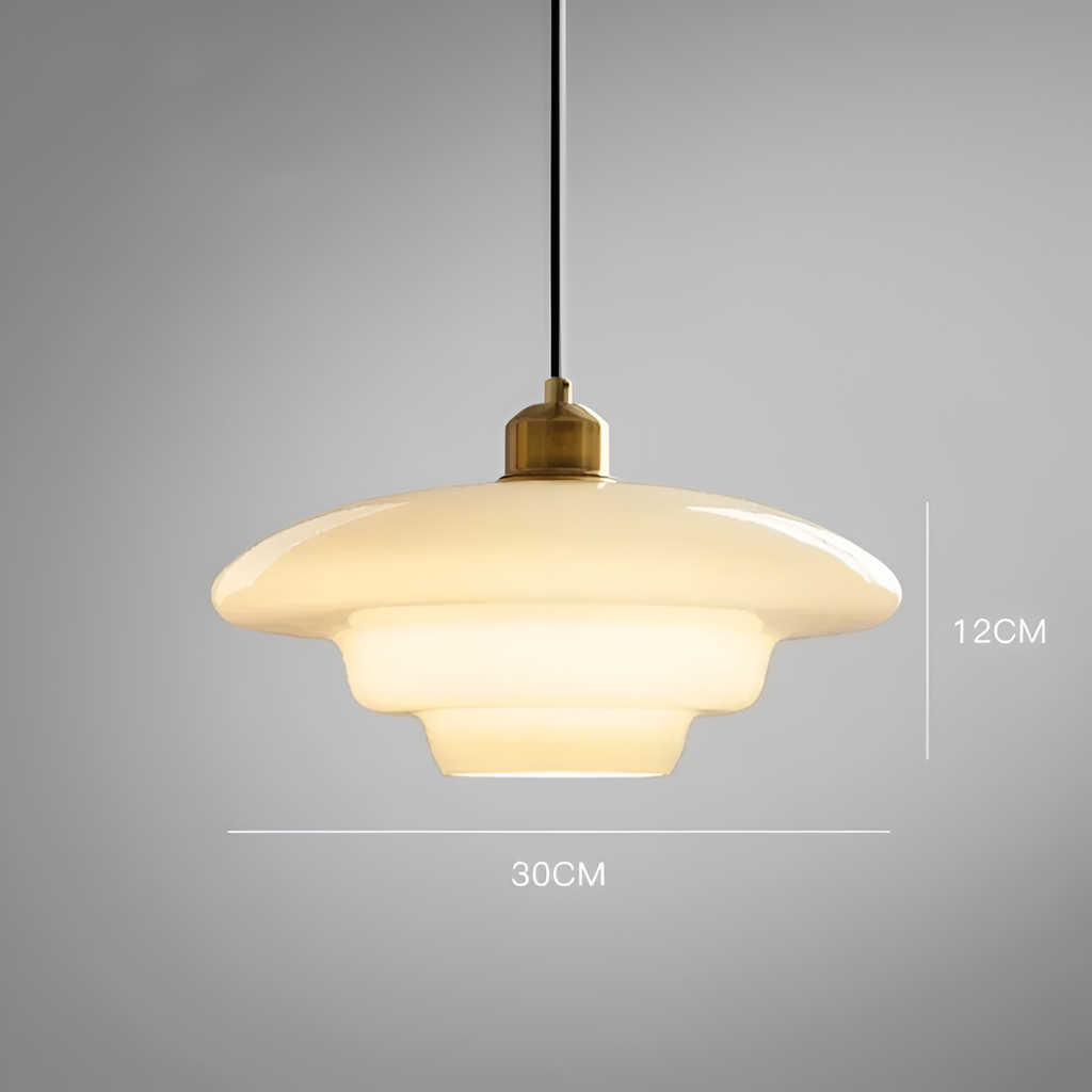 Gold Finish Art Deco Ceiling Lamp With Brass And Glass Vintage Design