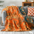 Floral Reversible Cotton Gauze Throw For Sofa And Bed Cover