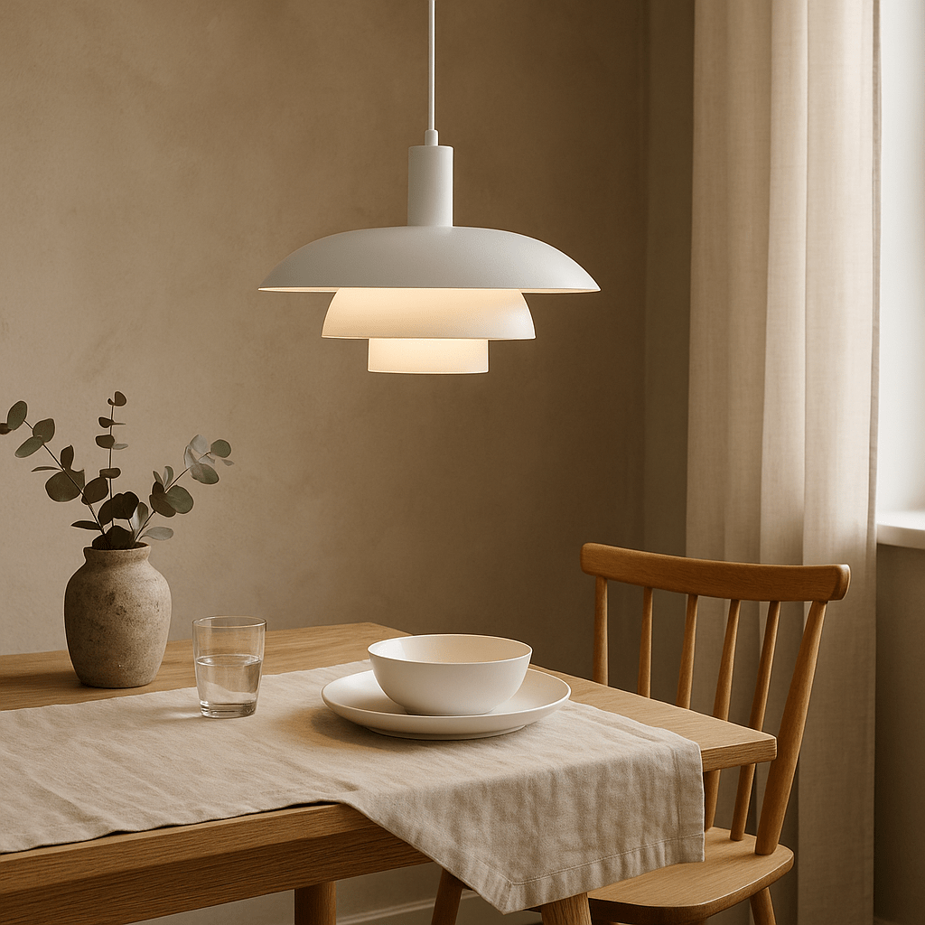 Nowoczesna lampa wisząca z metalowym kloszem w kształcie stopni, średnica 12 cali | Rosalyssa