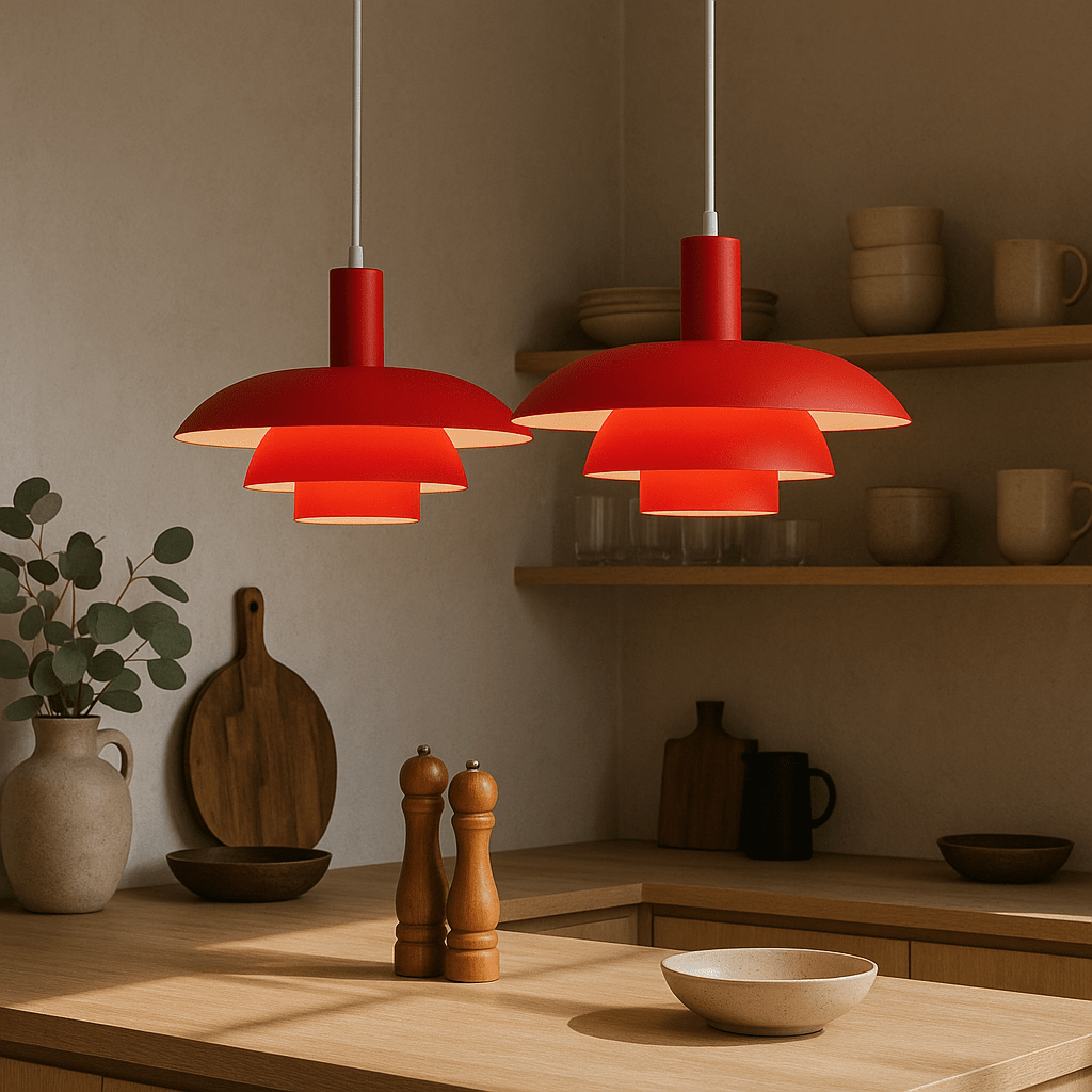 Nowoczesna lampa wisząca z metalowym kloszem w kształcie stopni, średnica 12 cali | Rosalyssa