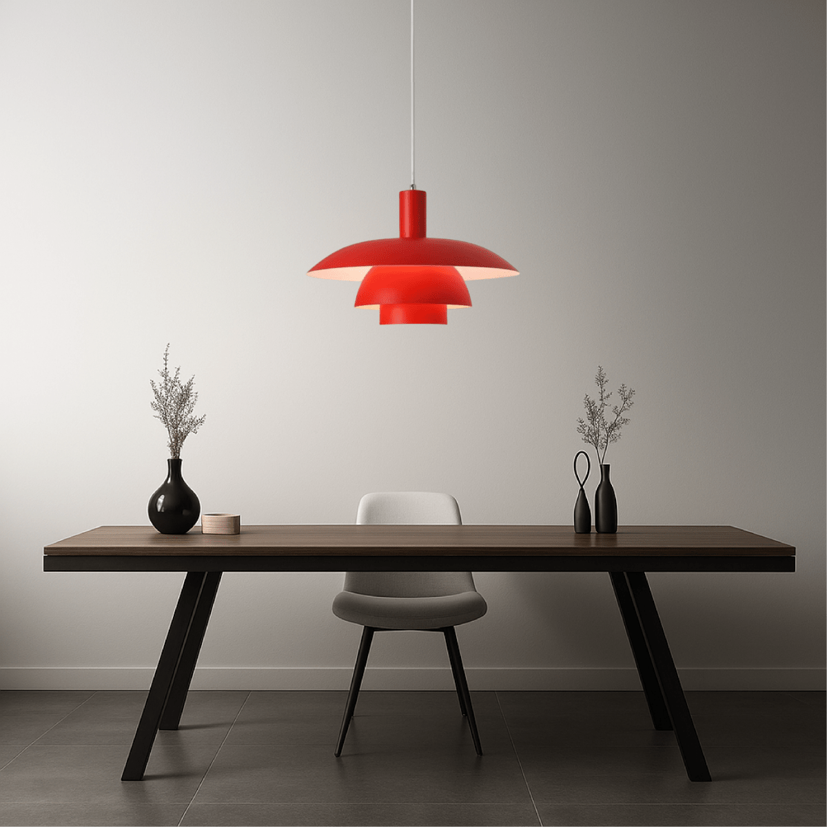 Nowoczesna lampa wisząca z metalowym kloszem w kształcie stopni, średnica 12 cali | Rosalyssa