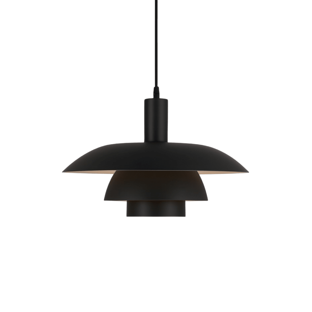 Nowoczesna lampa wisząca z metalowym kloszem w kształcie stopni, średnica 12 cali | Rosalyssa