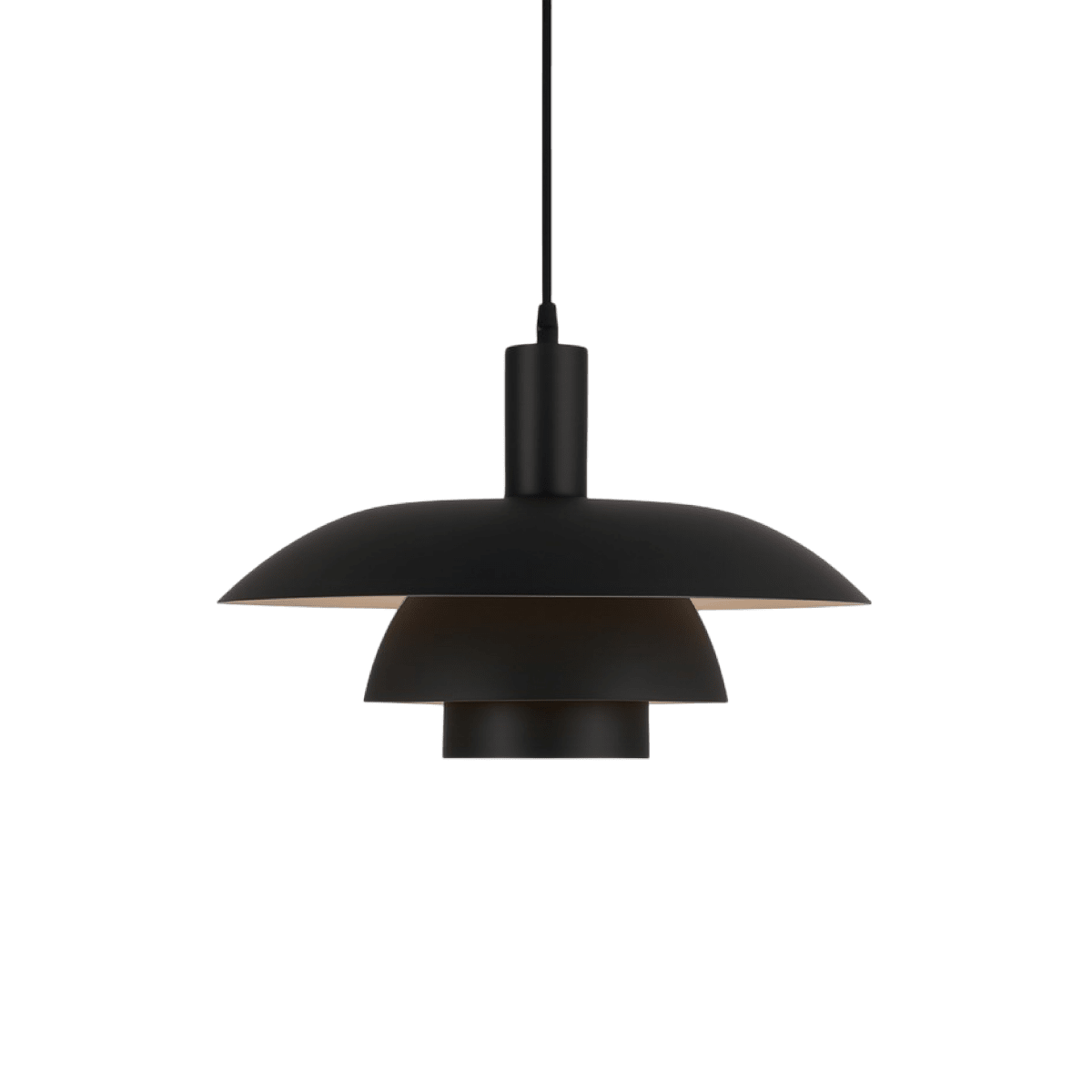 Nowoczesna lampa wisząca z metalowym kloszem w kształcie stopni, średnica 12 cali | Rosalyssa