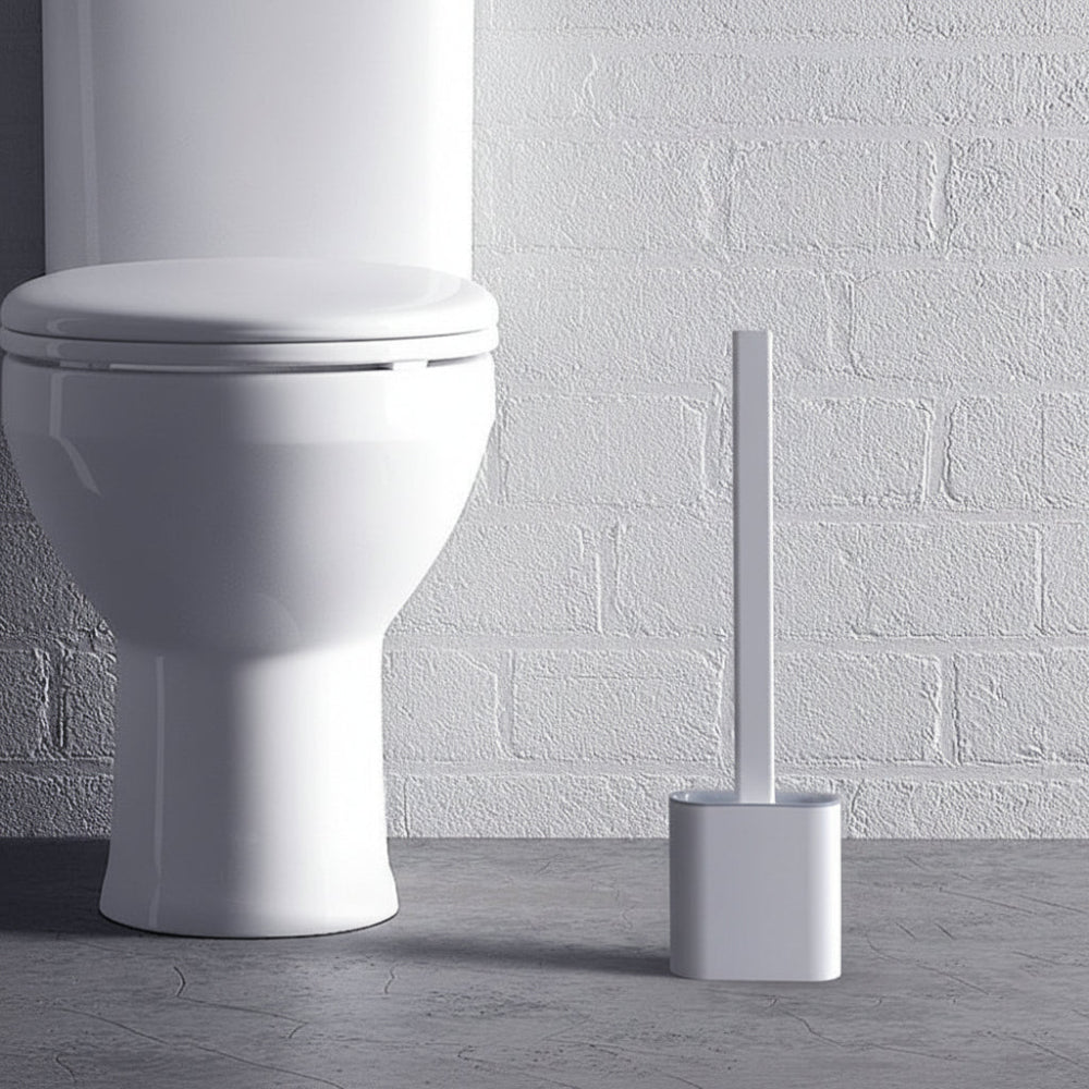 壁掛けホルダー付きフレキシブルシリコン製トイレブラシ