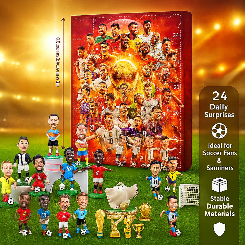 Lekesett med adventskalenderfigurer for fotballfans
