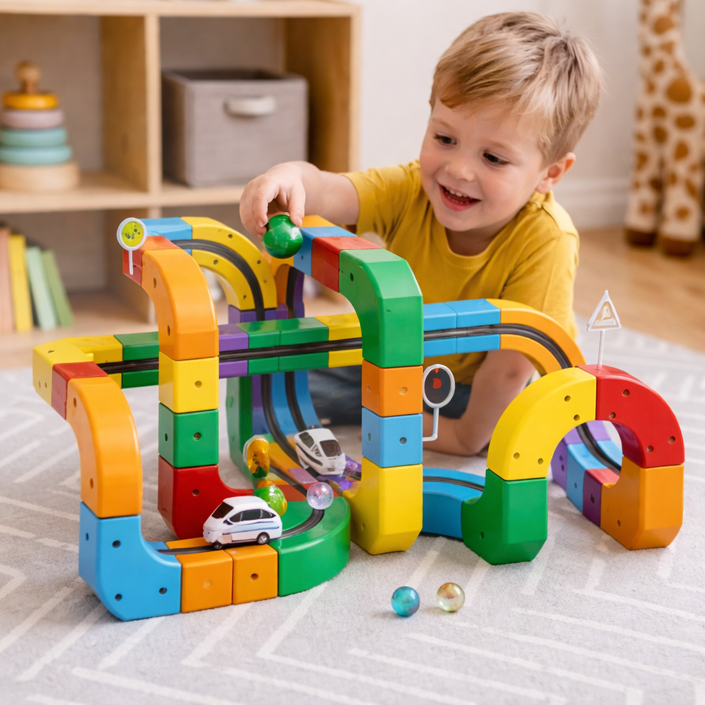 Kids Marble Run Building Blocks Set For Creative Racing