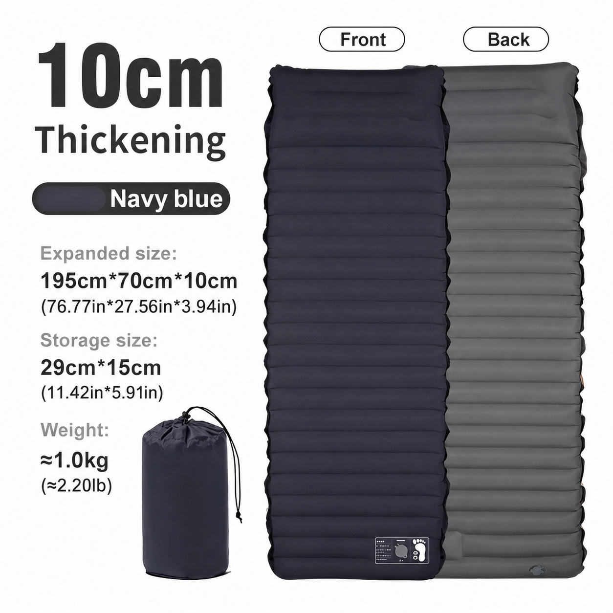 Travel Inflatable Sleeping Pad for Camping and Outdoor Use