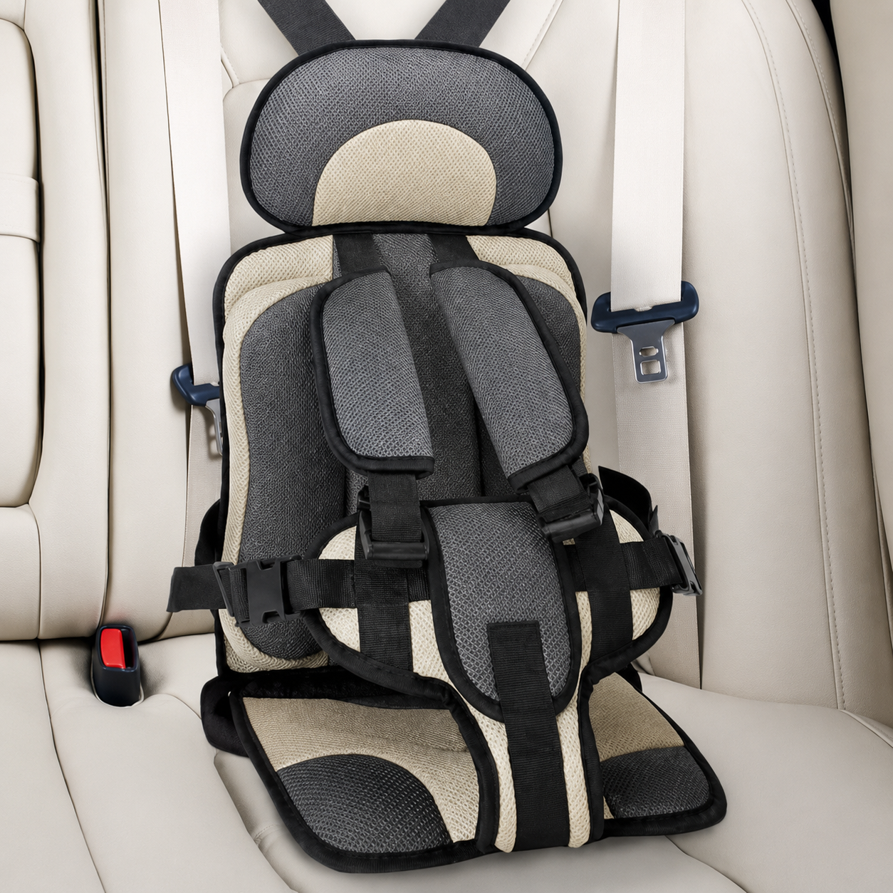 Portable Car Seat With 5-Point Harness For Travel And Comfort