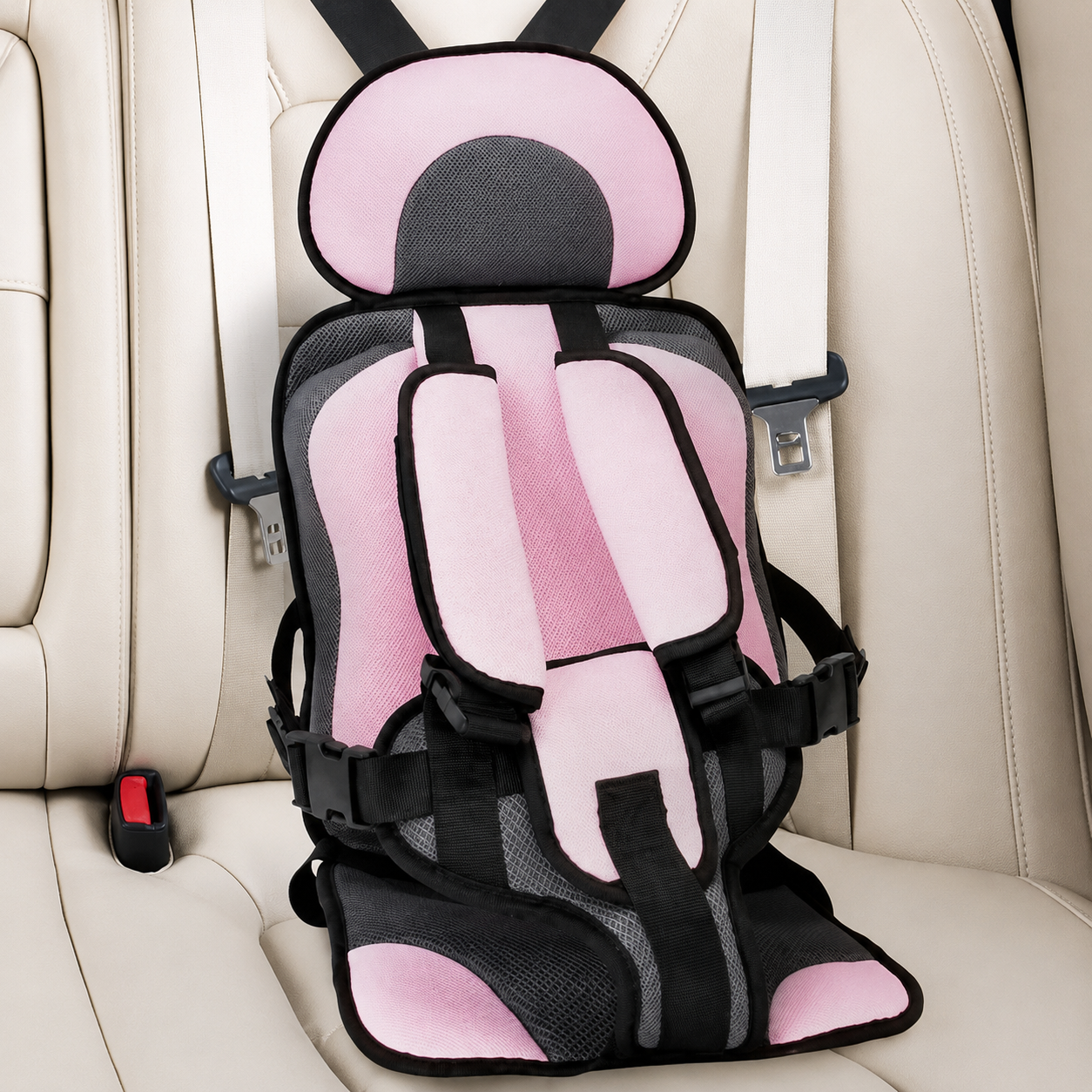 Portable Car Seat With 5-Point Harness For Travel And Comfort