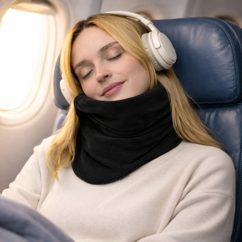 Cuscino da Viaggio Compatto Avvolgente per il Riposo in Posizione Eretta su Voli e Viaggi su Strada