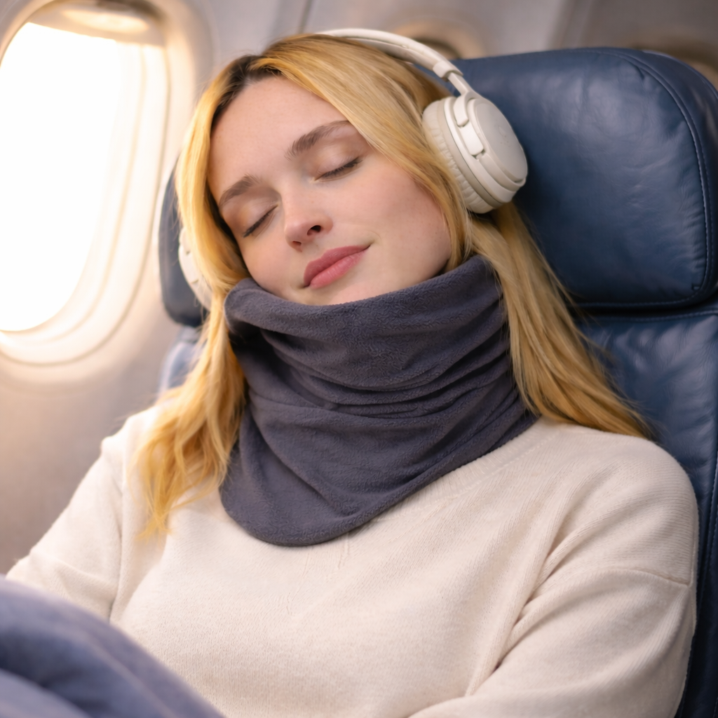 Cuscino da Viaggio Compatto Avvolgente per il Riposo in Posizione Eretta su Voli e Viaggi su Strada