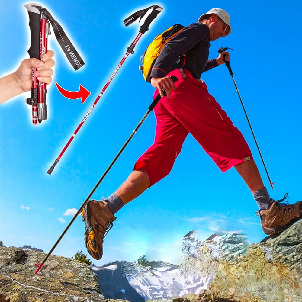 Teleskopické skládací trekové hole pro podporu při turistice