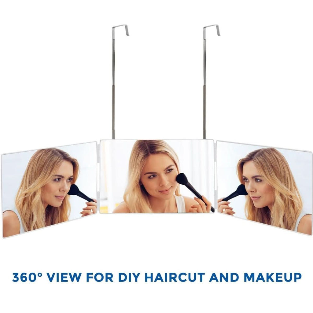 Trivexa Opvouwbare 3-zijdige Make-upspiegel met Haak voor Make-up, Haarstyling en Scheren