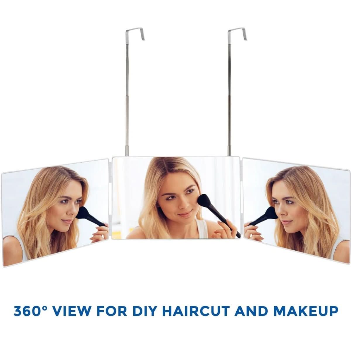 Trivexa Opvouwbare 3-zijdige Make-upspiegel met Haak voor Make-up, Haarstyling en Scheren