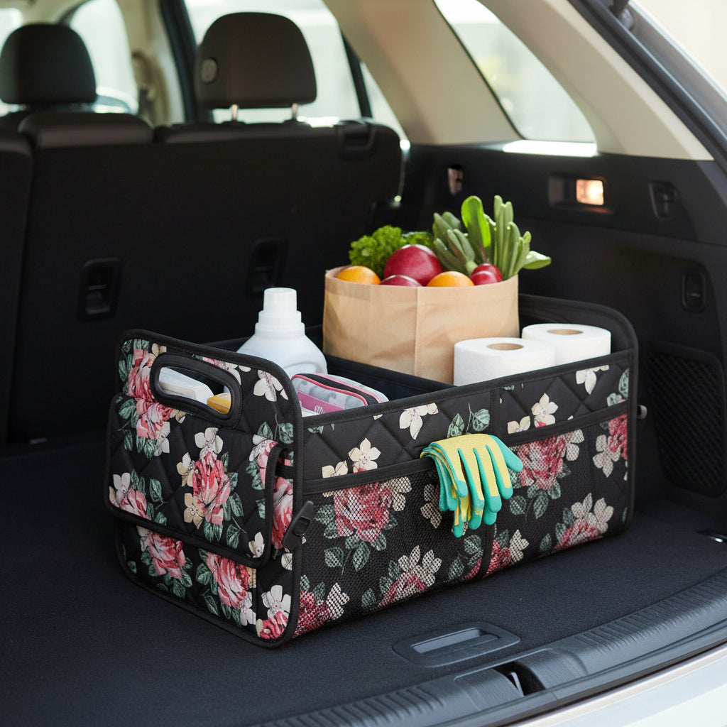 Foldable Car Trunk Storage Organizer With Waterproof Fabric And 50L Capacity