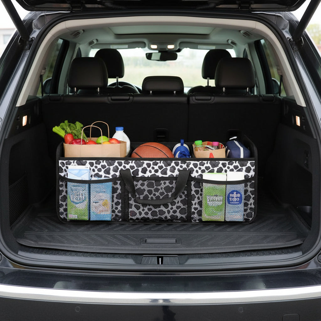 Foldable Car Trunk Storage Organizer With Waterproof Fabric And 50L Capacity