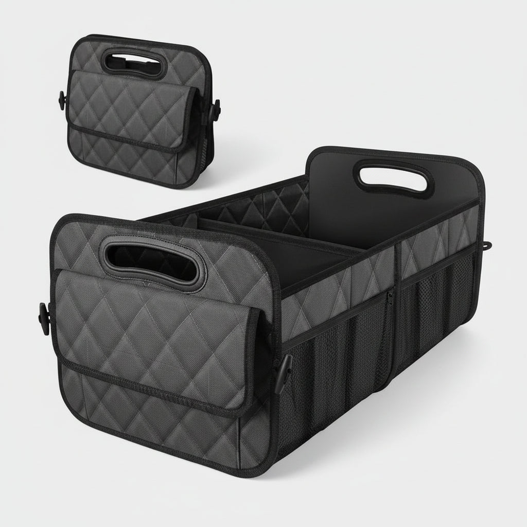 Foldable Car Trunk Storage Organizer With Waterproof Fabric And 50L Capacity